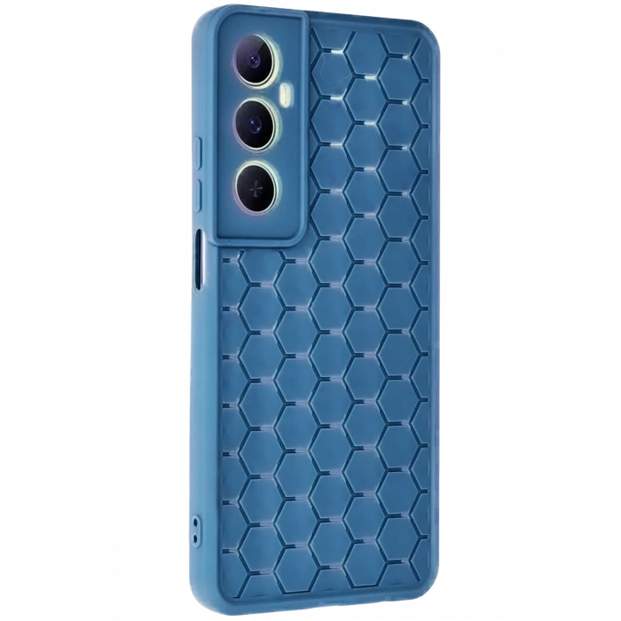 Hubrendy Bez Realme C65 Kılıf Petek Silikon Kapak - Mavi