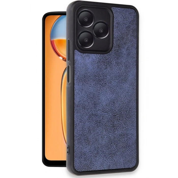 Hubrendy Bez Realme Note 50 4G Kılıf Aras Deri Kapak - Lacivert