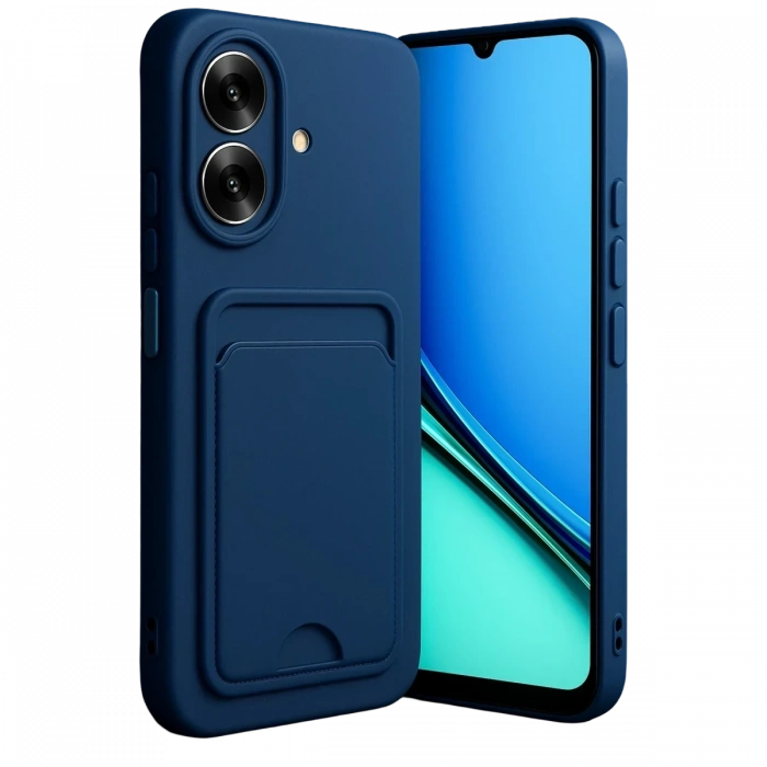 Hubrendy Bez Realme Note 60 Kelvin Kartvizitli Silikon - Lacivert