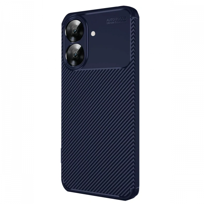 Hubrendy Bez Realme Note 60 Kılıf Auto Focus Karbon Kapak - Lacivert