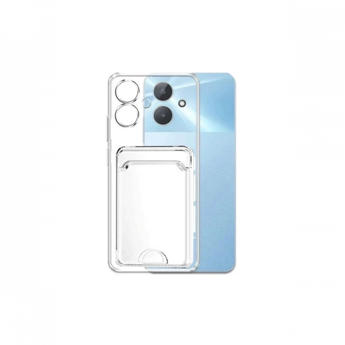 Hubrendy Bez Realme Note 60 Kılıf Kart Şeffaf Silikon - Şeffaf