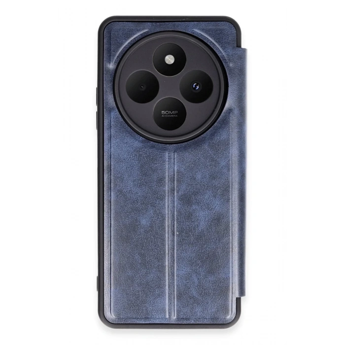 Hubrendy Bez Xiaomi Redmi 14C Kılıf Flip Cover - Lacivert
