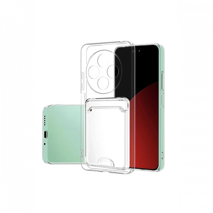 Hubrendy Bez Xiaomi Redmi 14C Kılıf Kart Şeffaf Silikon - Şeffaf