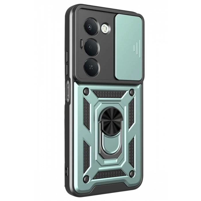 Hubrendy Bez Xiaomi Redmi 15 4G Pars Lens Yüzüklü Silikon - Yeşil