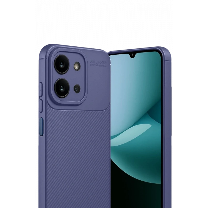 Hubrendy Bez Xiaomi Redmi 15C 4G Auto Focus Karbon Kapak - Lacivert