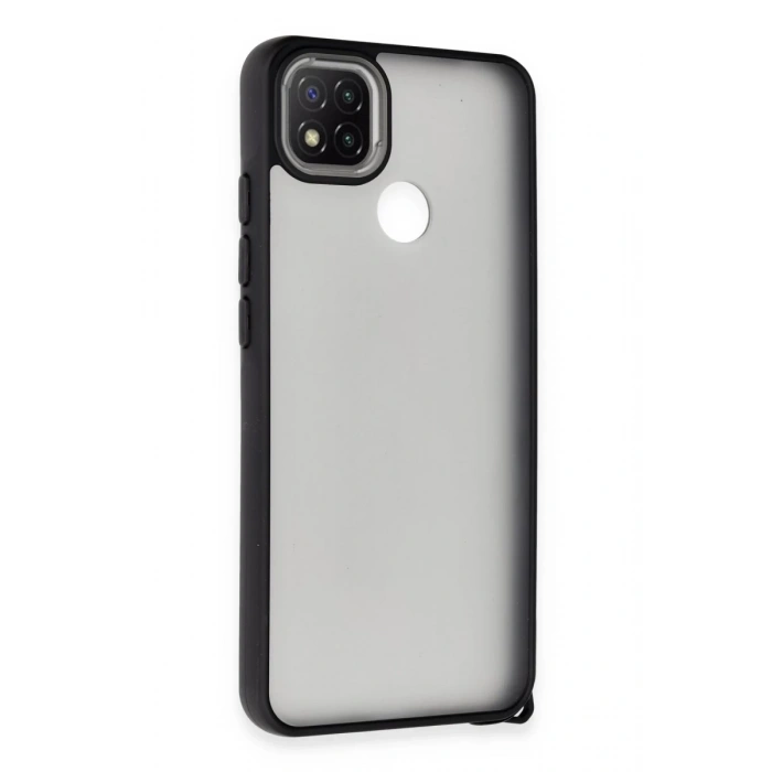 Hubrendy Bez Xiaomi Redmi 9C Kılıf Elegant Kapak - Siyah