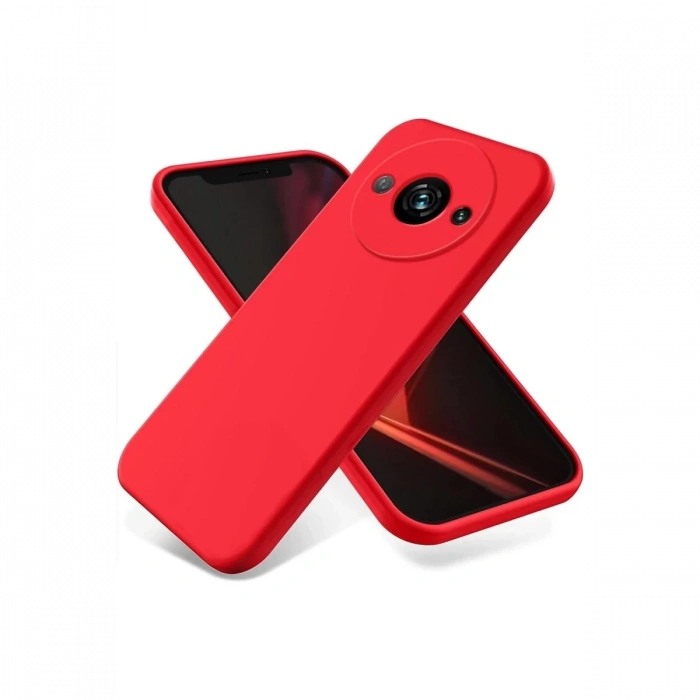 Hubrendy Bez Xiaomi Redmi A3 4G Kılıf First Silikon - Kırmızı