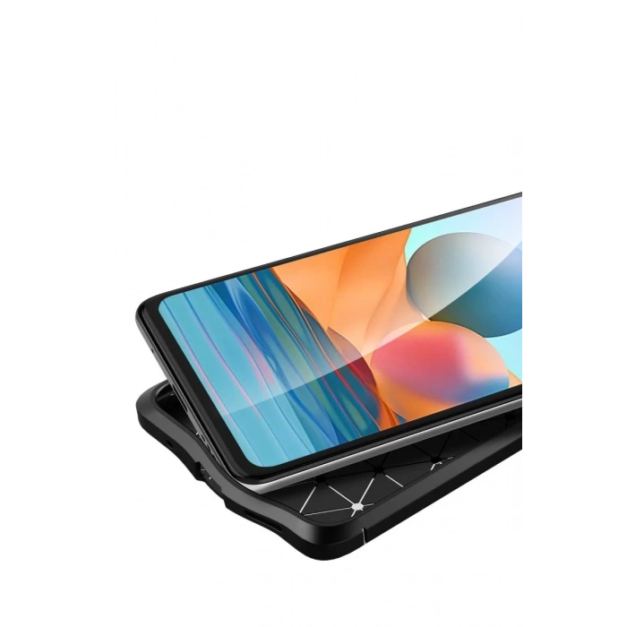 Hubrendy Bez Xiaomi Redmi Note 10 Pro Kılıf Auto Focus Kapak - Kırmızı