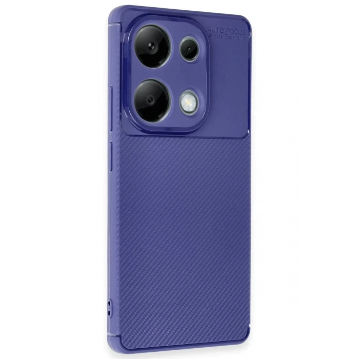 Hubrendy Bez Xiaomi Redmi Note 13 Pro 4G Kılıf Auto Focus Karbon Kapak - Lacivert