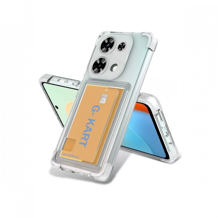 Hubrendy Bez Xiaomi Redmi Note 13 Pro 4G Kılıf Kart Şeffaf Silikon - Şeffaf