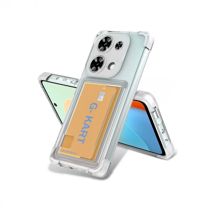 Hubrendy Bez Xiaomi Redmi Note 13 Pro 4G Kılıf Kart Şeffaf Silikon - Şeffaf