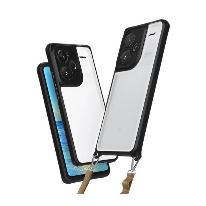 Hubrendy Bez Xiaomi Redmi Note 13 Pro Plus Kılıf Penta Silikon Kılıf - Siyah