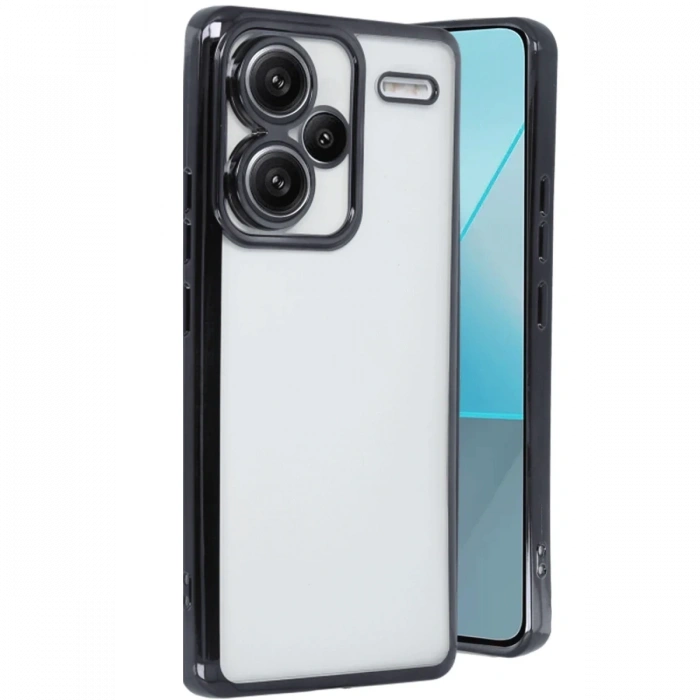 Hubrendy Bez Xiaomi Redmi Note 13 Pro Plus Kılıf Lensli Silikon - Siyah