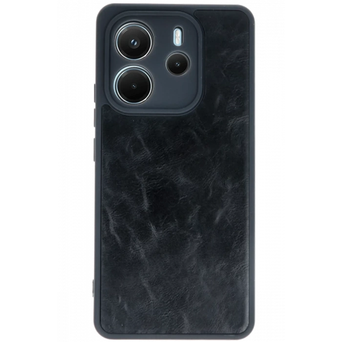 Hubrendy Bez Xiaomi Redmi Note 14 4G Kılıf Aras Deri Kapak - Siyah