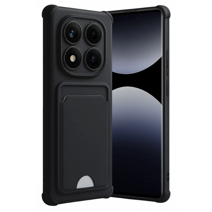 Hubrendy Bez Xiaomi Redmi Note 14 Pro 4G Kelvin Kartvizitli Silikon - Siyah