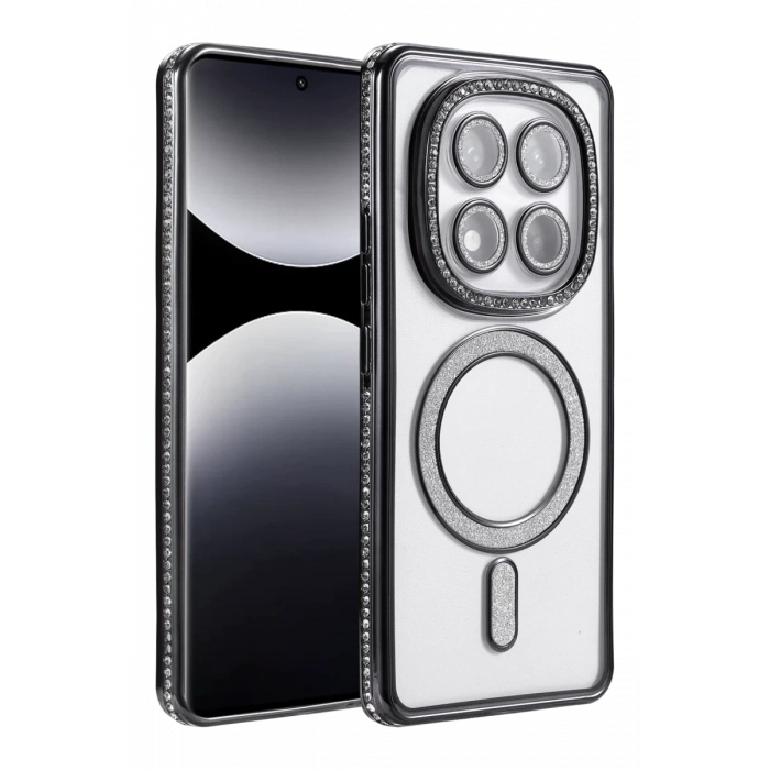 Hubrendy Bez Xiaomi Redmi Note 14 Pro 5G Joke Simli Magneticsafe Kılıf - Siyah