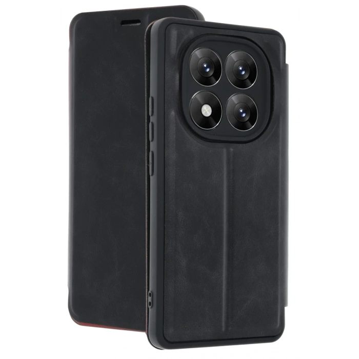 Hubrendy Bez Xiaomi Redmi Note 14 Pro 5G Kılıf Flip Cover - Siyah