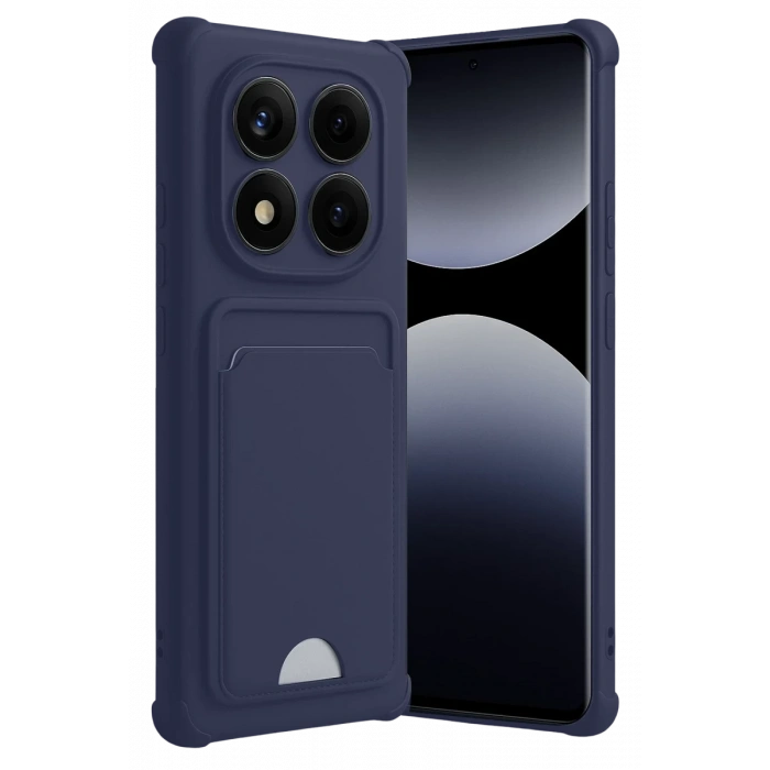 Hubrendy Bez Xiaomi Redmi Note 14 Pro Plus Kelvin Kartvizitli Silikon - Lacivert