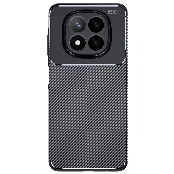 Hubrendy Bez Xiaomi Redmi Note 14 Pro Plus Kılıf Auto Focus Karbon Kapak - Siyah