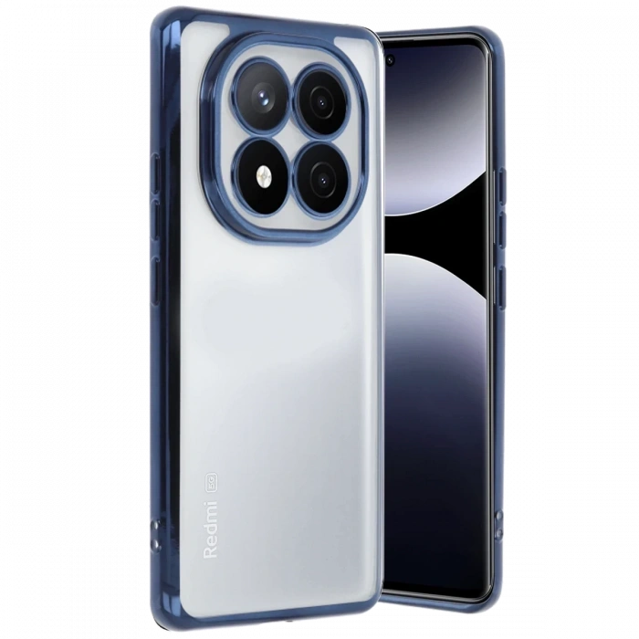 Hubrendy Bez Xiaomi Redmi Note 14 Pro Plus Kılıf Lensli Silikon - Lacivert