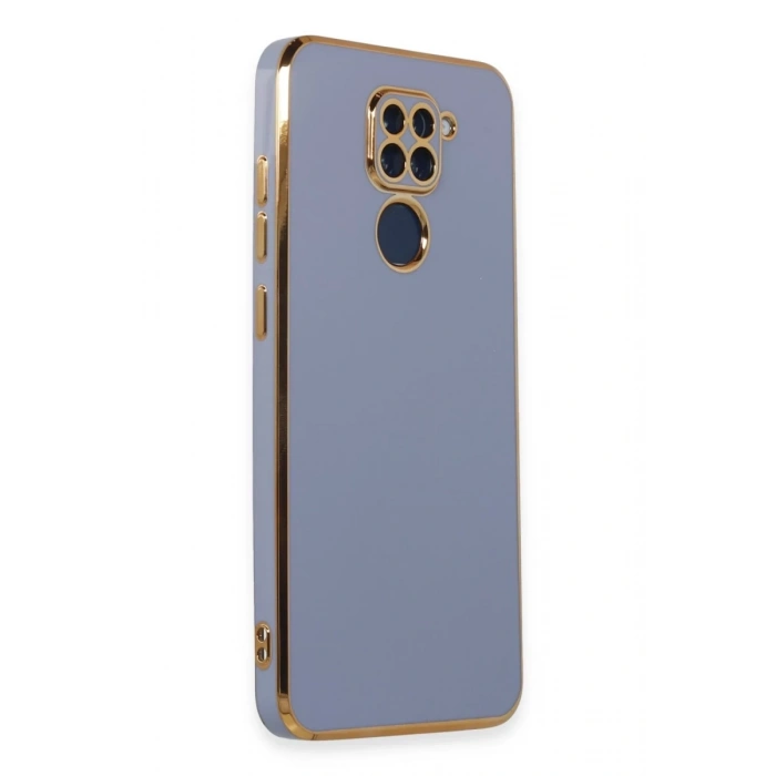Hubrendy Bez Xiaomi Redmi Note 9 Kılıf Volet Silikon - Mavi