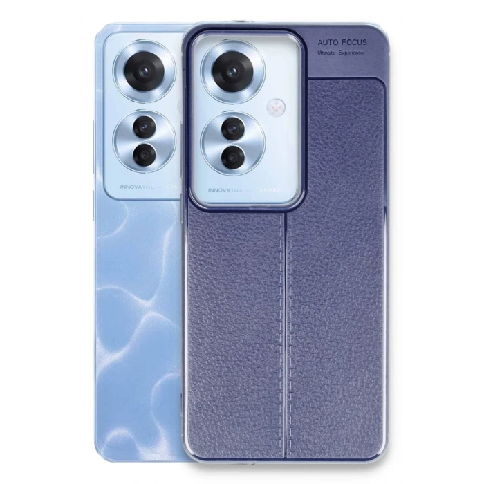 Hubrendy Bez Oppo Reno 11F Kılıf Auto Focus Kapak - Lacivert