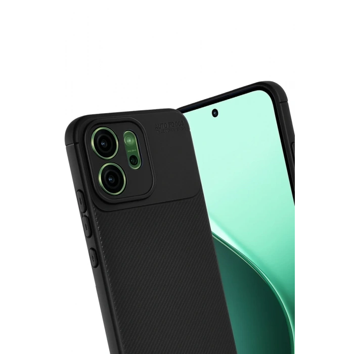 Hubrendy Bez Oppo Reno 14 Auto Focus Karbon Kapak - Siyah