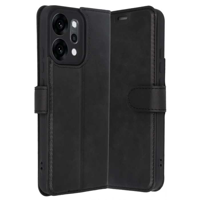 Hubrendy Bez Oppo Reno 14 Trend S Plus Kapaklı Kılıf - Siyah