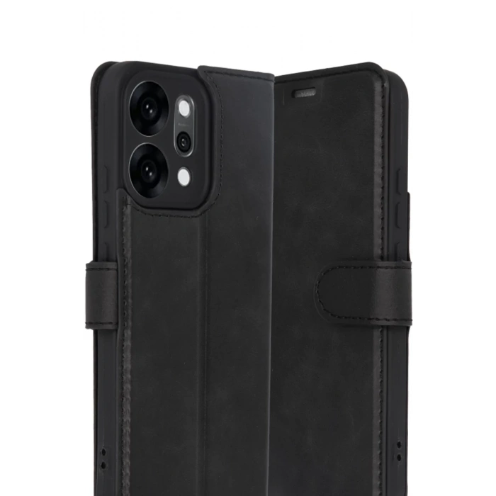 Hubrendy Bez Oppo Reno 14 Trend S Plus Kapaklı Kılıf - Siyah
