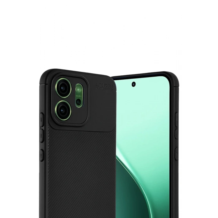 Hubrendy Bez Oppo Reno 14F Auto Focus Karbon Kapak - Siyah