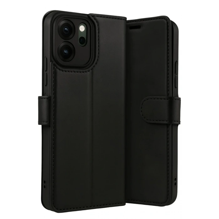 Hubrendy Bez Oppo Reno 14F Trend S Plus Kapaklı Kılıf - Siyah