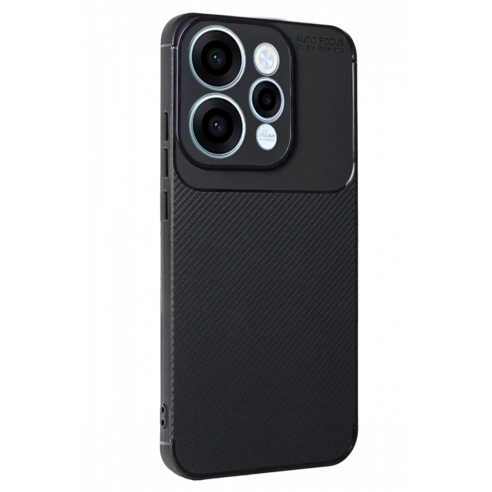 Hubrendy Bez Oppo Reno 15 Auto Focus Karbon Kapak - Siyah
