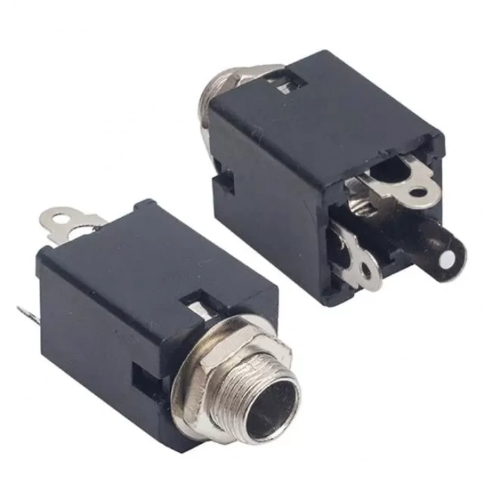 Hubrendy SH 6.3mm Gitar Jack Şase Stereo Dik