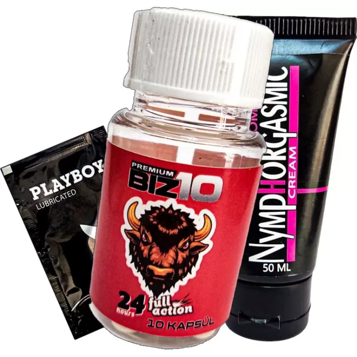 Hubrendy SH Bizon 10lu Kapsül + Nymphorgasmic Cream + Playboy Lub