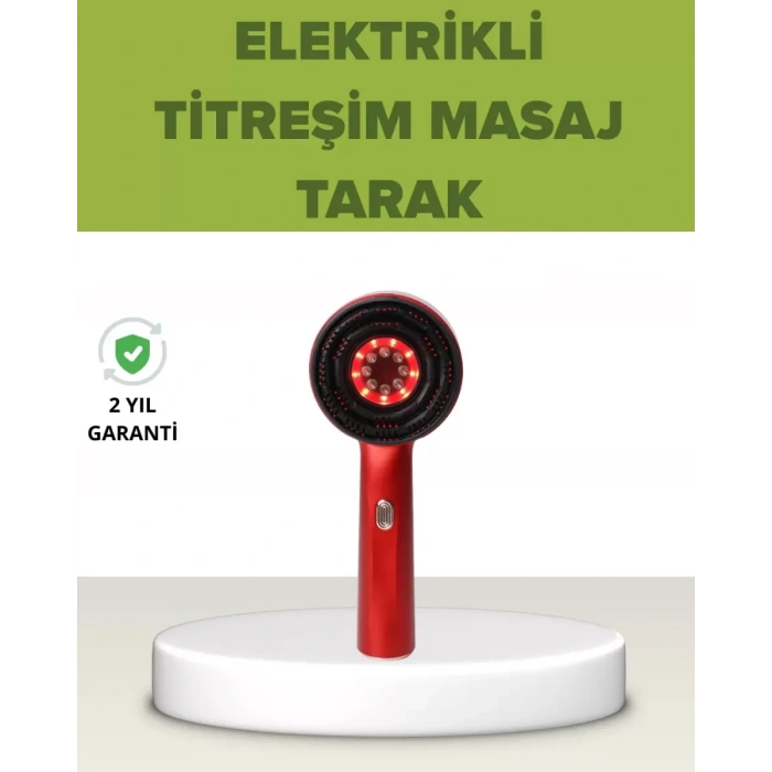 Hubrendy SH Elektrikli Titreşim Masaj Tarak Kırmızı Işık Terapi