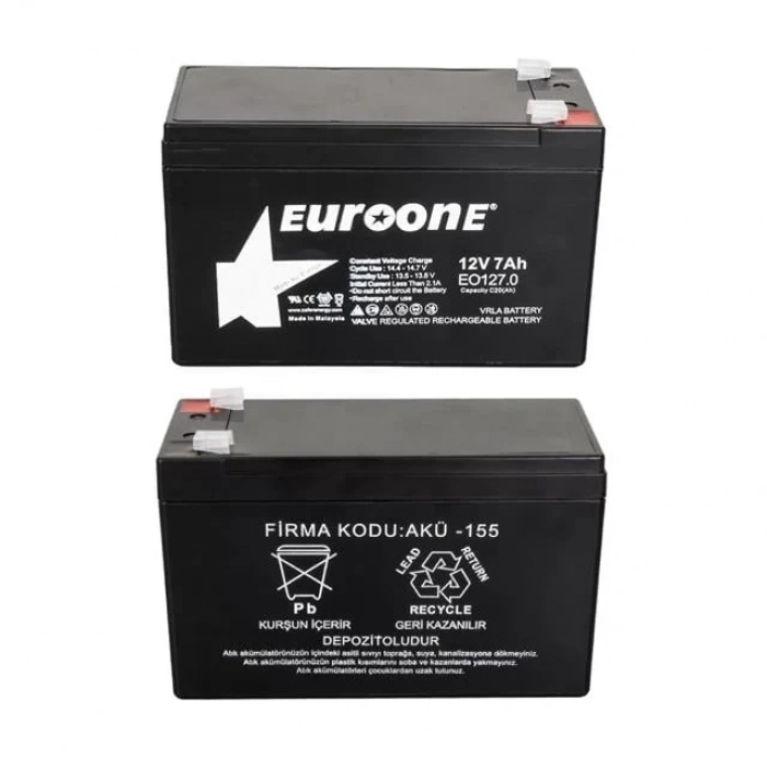Hubrendy SH Euroone Eo127.0 12 Volt 7 Amper Bakımsız Kuru Akü