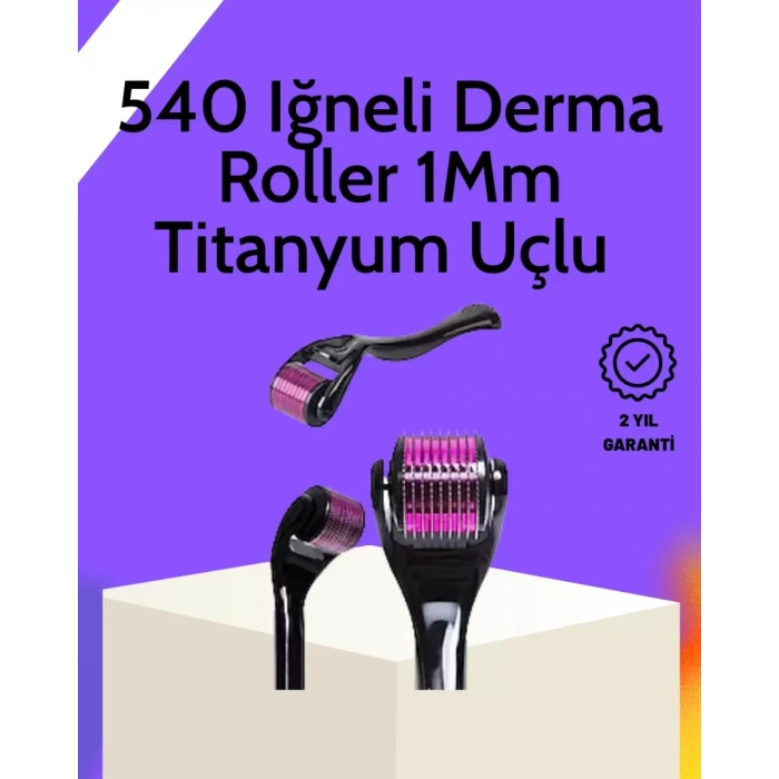 Hubrendy SH Evde Güvenli Kullanım İçin Titanyum Derma Roller – Siyah Saplı