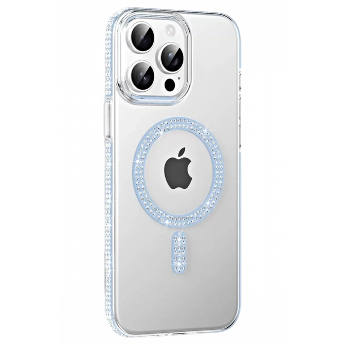 Hubrendy SH Joko Apple İphone 14 Pro Max Move Taşlı Magsafe Kapak - Mavi