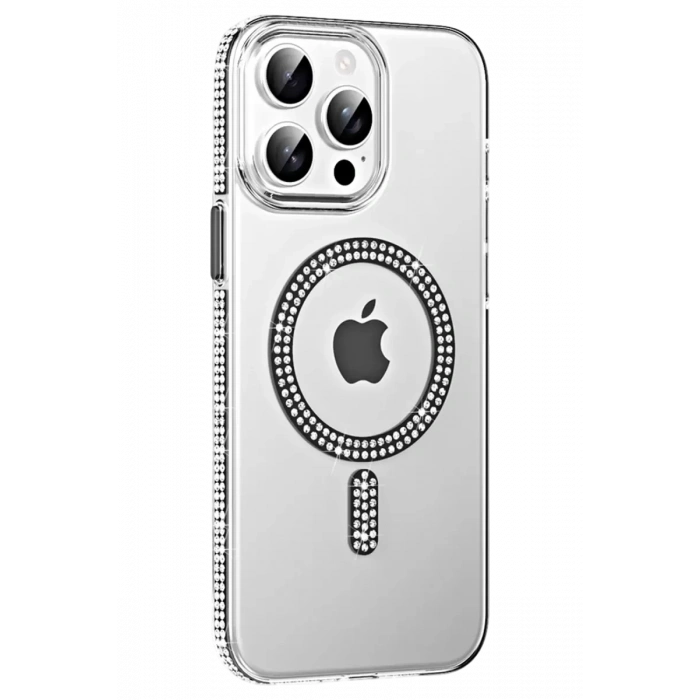 Hubrendy SH Joko Apple İphone 14 Pro Max Move Taşlı Magsafe Kapak - Siyah