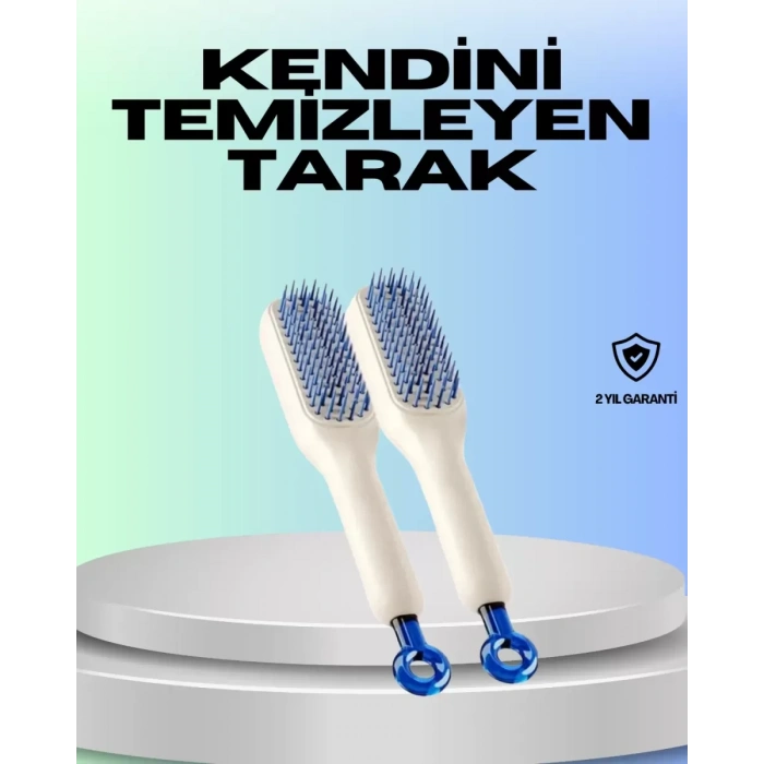 Hubrendy SH Kendini Temizleyen Ergonomik Saç Tarağı – Abs Gövde, Silikon Diş