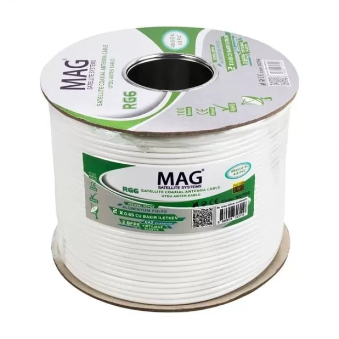 Hubrendy SH Mag Rg59 Fa Mini Dual Bitişik Kablo 100 Metre