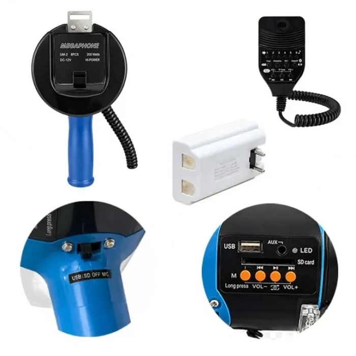Hubrendy SH Magicvoice Ml-687 Bt-usb Şarj Üniteli Mikrofonlu Megafon