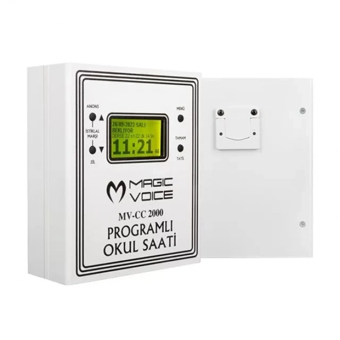 Hubrendy SH Magicvoice Mv-cc2000 Usb Duvar Tipi Programlı 20 Adet Mp3 Formatı Zil / İstiklal Marşlı Akıllı Dijital Okul Saati (çan Takılabilir)