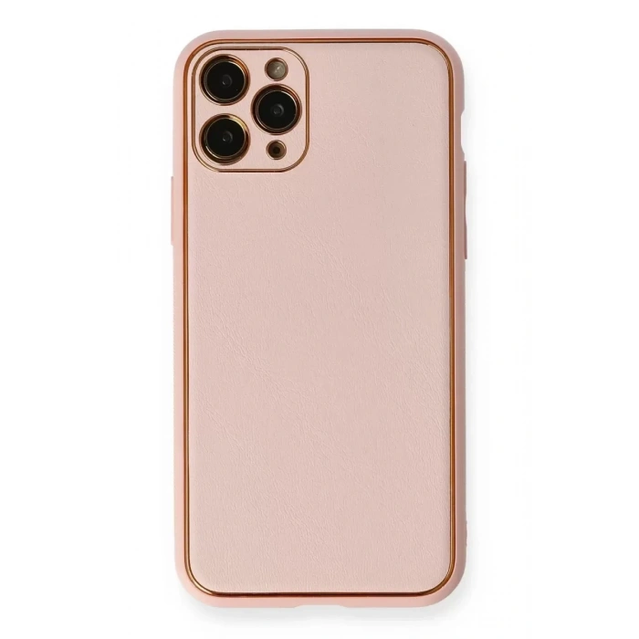 Hubrendy SH Newface Apple İphone 11 Pro Kılıf Coco Deri Silikon Kapak - Pembe