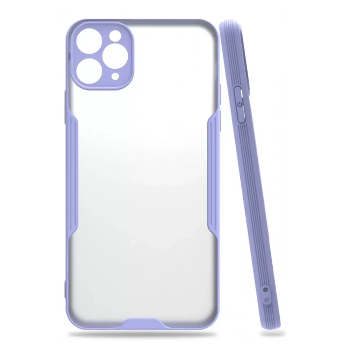 Hubrendy SH Newface Apple İphone 11 Pro Max Kılıf Platin Silikon - Lila