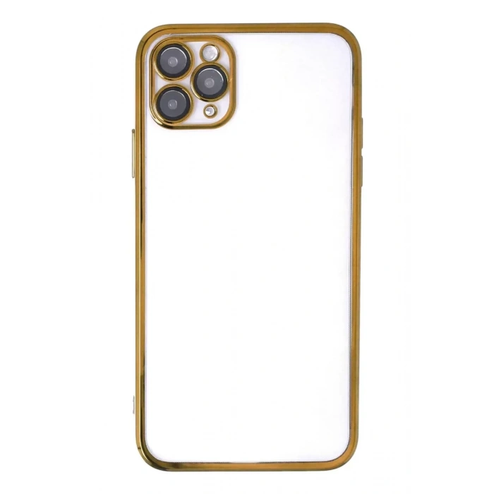 Hubrendy SH Newface Apple İphone 11 Pro Max Kılıf Razer Lensli Silikon - Gold