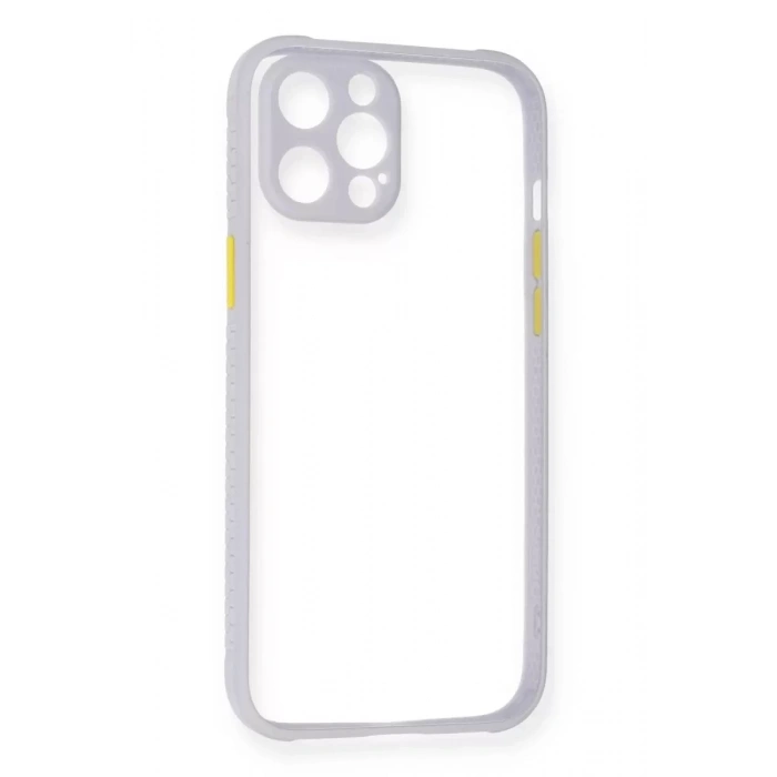 Hubrendy SH Newface Apple İphone 12 Kılıf Miami Şeffaf Silikon - Lila