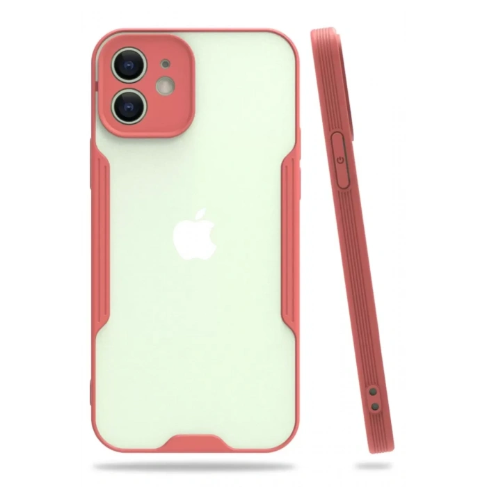 Hubrendy SH Newface Apple İphone 12 Kılıf Platin Silikon - Pembe