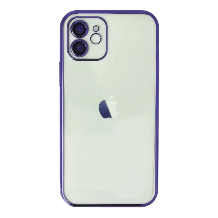 Hubrendy SH Newface Apple İphone 12 Kılıf Razer Lensli Silikon - Mor