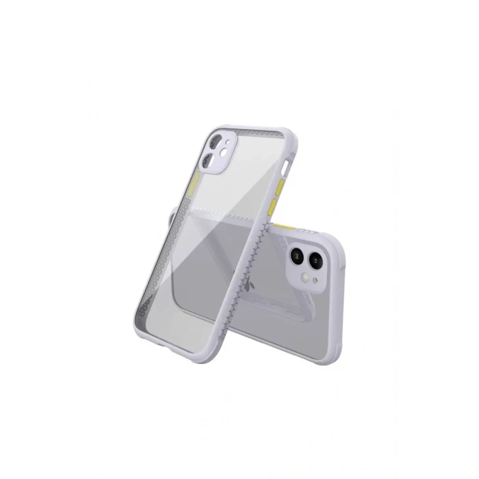 Hubrendy SH Newface Apple İphone 12 Mini Kılıf Miami Şeffaf Silikon - Lila